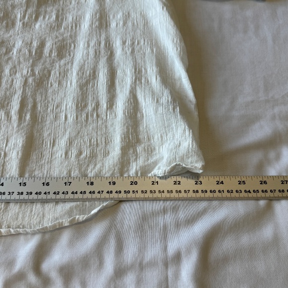 Knox Rose 1/2 Ballon Sleeve Sheer Layering V-Neck Top White Size Large Tassels - Picture 13 of 15